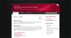 Desktop Screenshot of karaoke-texty-dvd.cz